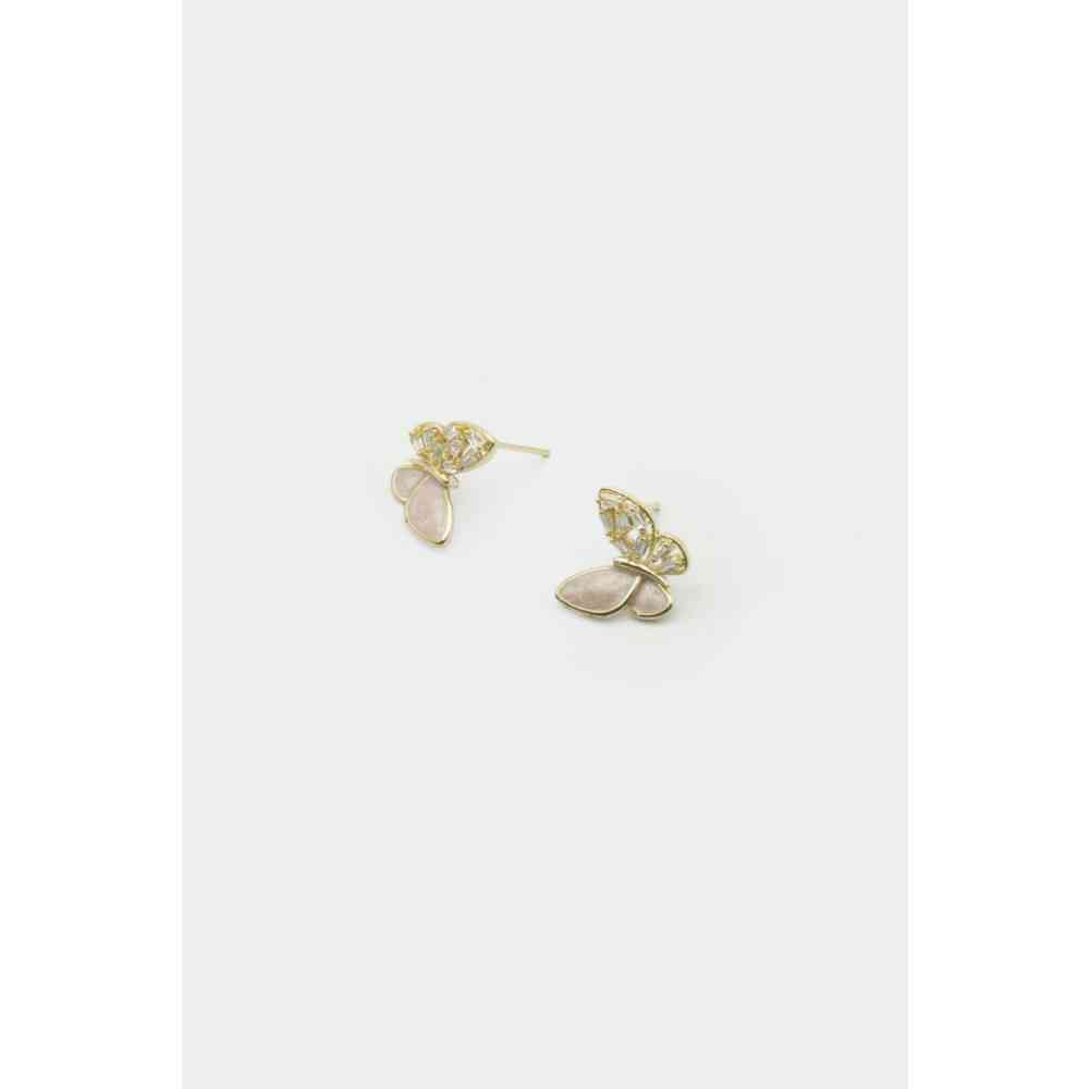 Voodoo Vixen - Butterfly Sparkle Stud Ohrringe - Rosa
